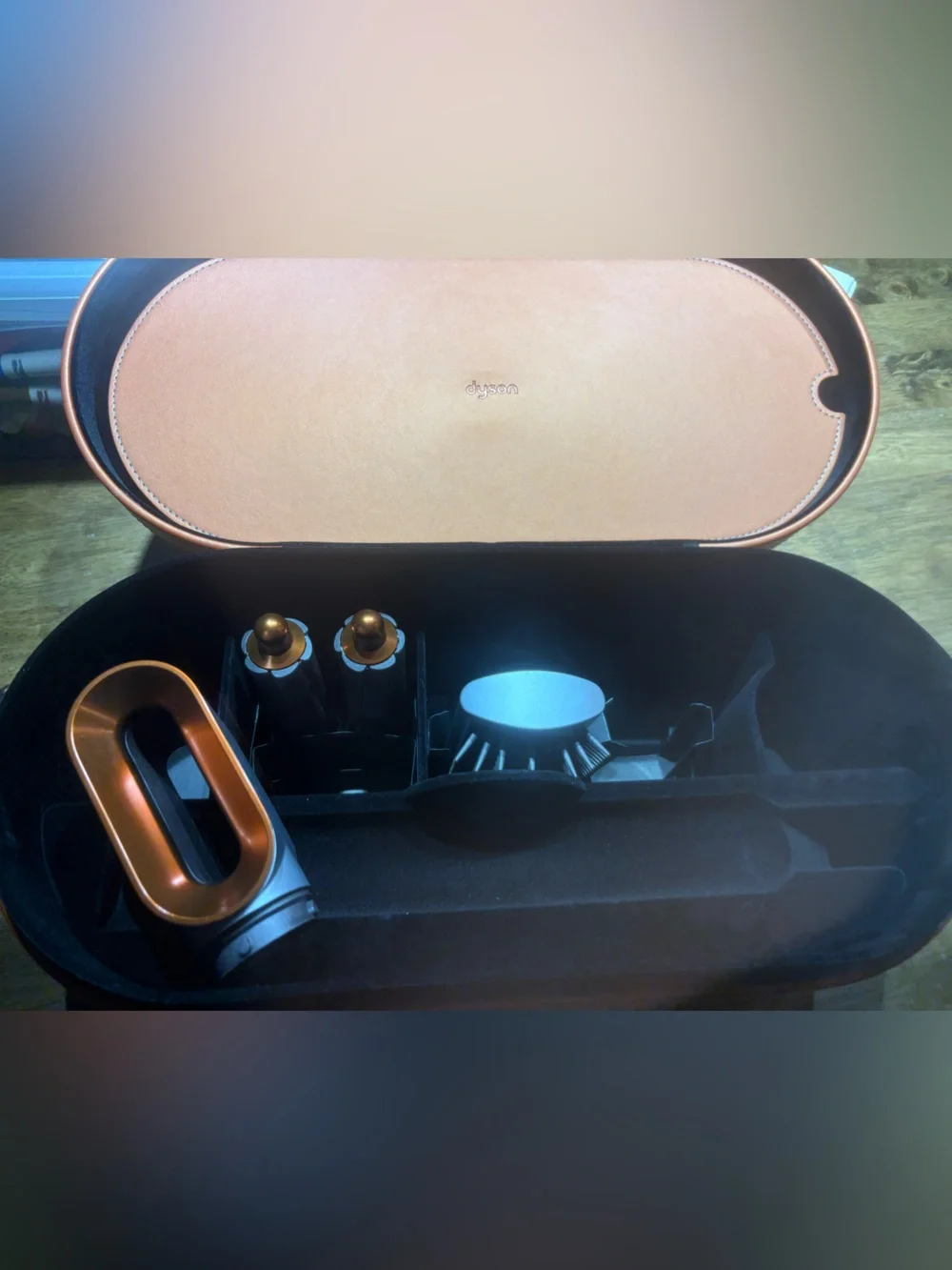 Dyson Airwrap Accessories and Case - Orange and Silver Attachments